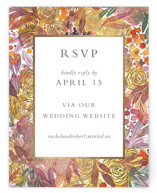 Autumn flowers Foil-Pressed RSVP Online Enclosure Cards