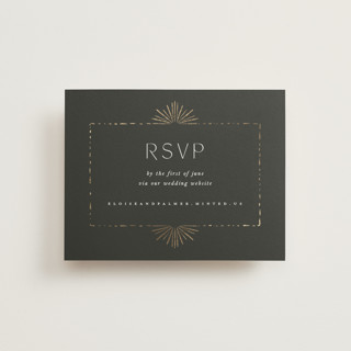 Fringe Foil-Pressed RSVP Online Enclosure Cards