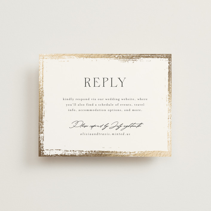 Brushed Edge FoilPressed RSVP Online Enclosure Cards by Kelly Schmidt