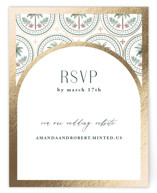 Vintage Palms Foil-Pressed RSVP Online Enclosure Cards
