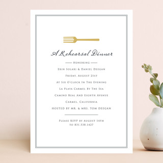 A Gold Fork Rehearsal Dinner Invitations