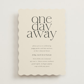 One Day Away Rehearsal Dinner Invitations