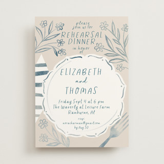 Sketched Dinner Rehearsal Dinner Invitations