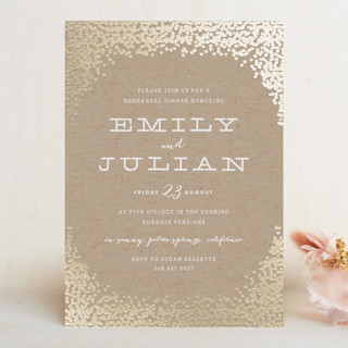 Gold Rush Foil-Pressed Rehearsal Dinner Invitations