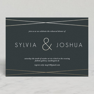 Borderline Foil-Pressed Rehearsal Dinner Invitations