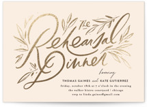 Dinner Fleur Foil-Pressed Rehearsal Dinner Invitations