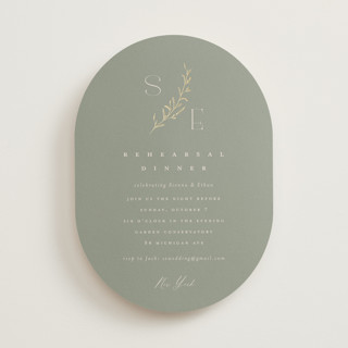 matcha Foil-Pressed Rehearsal Dinner Invitations