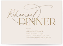 Typographical Foil-Pressed Rehearsal Dinner Invitations