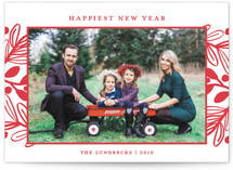 Fun Botanical Frame Christmas Photo Cards