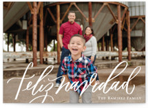 feliz navidad hand lettered Christmas Photo Cards