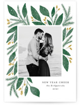 Cheerful Greens Christmas Photo Cards