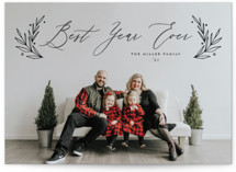 Chic Script Christmas Photo Cards
