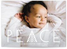 Herringbone Peace Christmas Photo Cards
