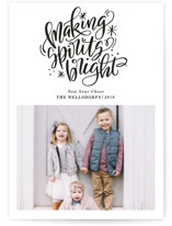 Bright Lettered Spirits Christmas Photo Cards