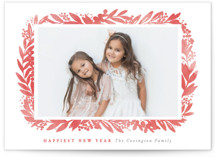 Festive Botanical Frame Christmas Photo Cards