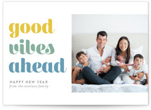 Good Vibes Ahead New Year Photo Cards