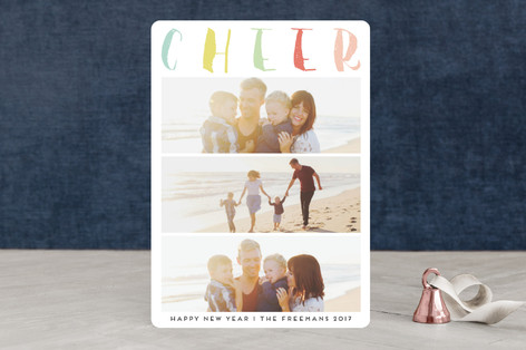 Stacked Cheer New Year Photo Cards