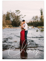cheers minimalist New Year Photo Cards