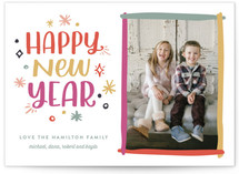 Brushy New Year New Year Photo Cards