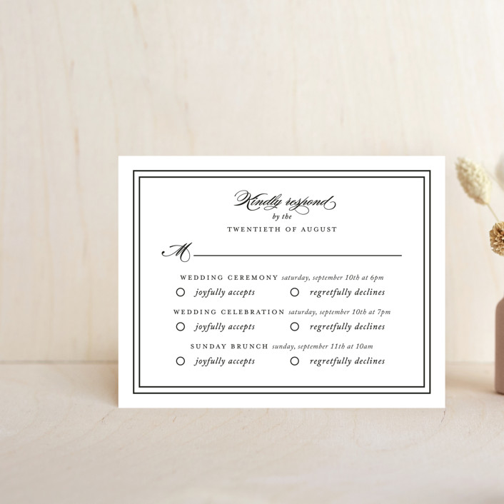 Eloquence MultiEvent RSVP Cards by Kimberly FitzSimons Minted