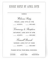 Formal Minimalist Multi-Event RSVP Cards