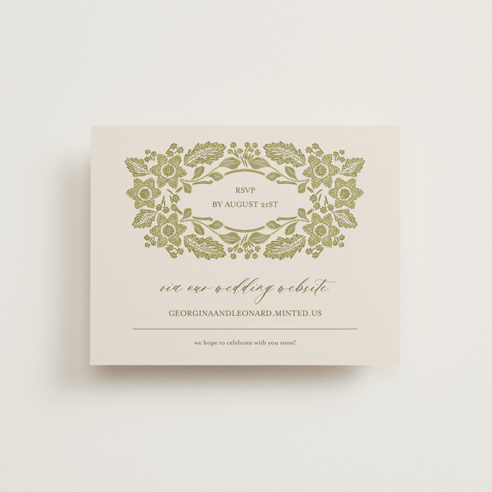 Embroidered RSVP Online Enclosure Cards by Jen Owens Minted