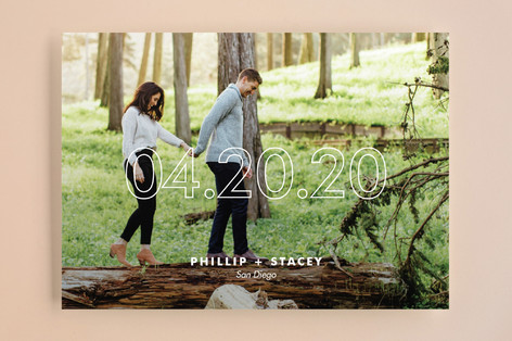 Modern Calendar Save the Date with Photo Front and Back Printable 5x7 Minimalist Announcement