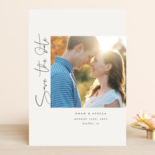 Side Script Retired Save The Date Cards