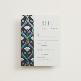 Deco pattern Foil-Pressed RSVP Cards
