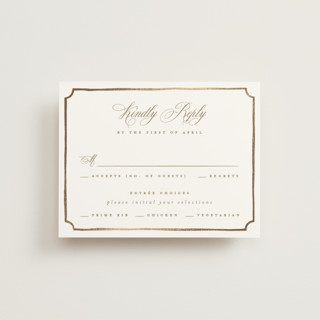 Monogram in Leaves Foil-Pressed RSVP Cards