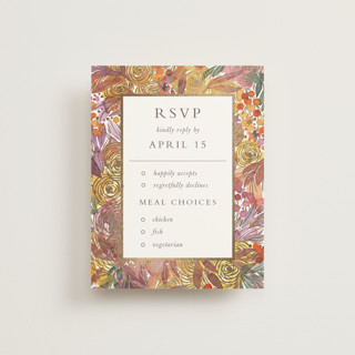 Autumn flowers Foil-Pressed RSVP Cards