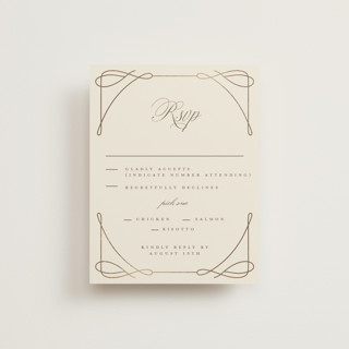 Simple Art Nouveau Foil-Pressed RSVP Cards