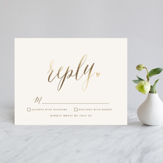 Charming Love Foil-Pressed RSVP Cards