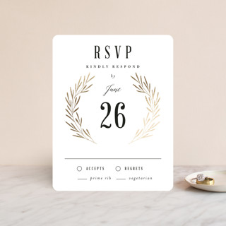 Gilded Leaves Foil-Pressed RSVP Cards