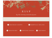 Abstract Flora Foil-Pressed RSVP Cards
