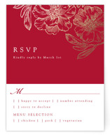 Double Peony Foil-Pressed RSVP Cards