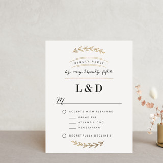 Elegant Announcement Foil-Pressed RSVP Cards