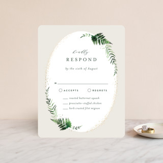 Sparkling Ferns Foil-Pressed RSVP Cards