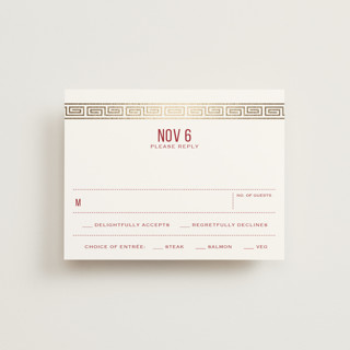 Double Happiness Seal Foil-Pressed RSVP Cards
