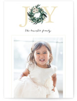 Joyful Evergreen Wreath Holiday Photo Cards