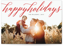 Delicate Script Holiday Photo Cards