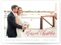 Married Christmas Script Holiday Photo Cards