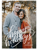 Modern Script Holidays Holiday Photo Cards