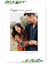 Minimal Greenery Holiday Photo Cards