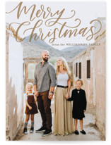 Hand Lettered Merry Christmas Holiday Photo Cards
