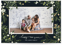 Winter Floral Garden Holiday Photo Cards