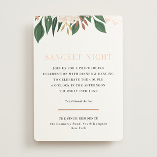 Tamil Garden Foil-Pressed Sangeet Invitations
