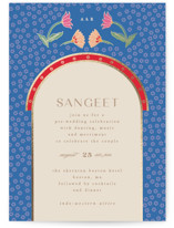 Indian garden Foil-Pressed Sangeet Invitations