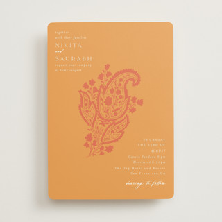 Heritage Paisley Sangeet Invitations
