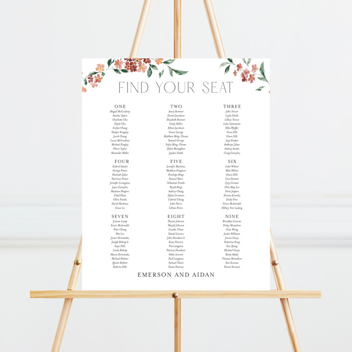Sweeping Vine Custom Seating Chart by Itsy Belle Studio Minted